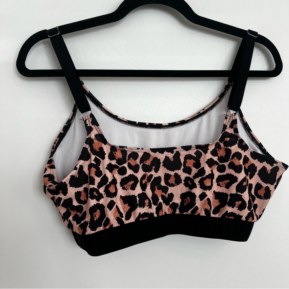 High Waisted Leopard Print Bikini Scoop Neck Top XL - Picture 9 of 10